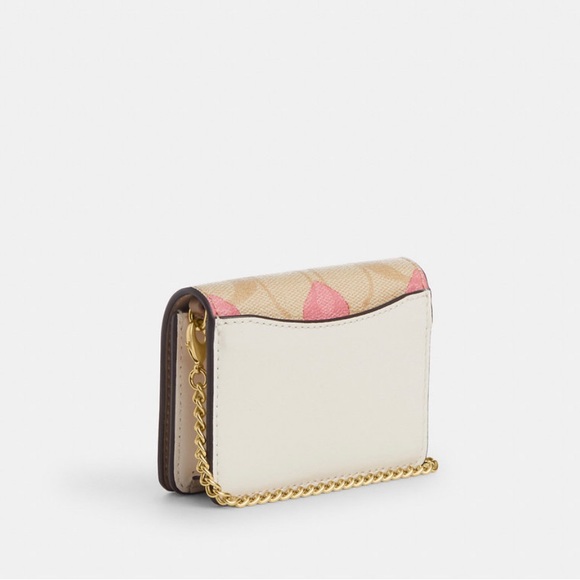 NWT Coach Outlet Boxed Mini Wallet On A Chain In Signature Canvas Heart … - Picture 6 of 8